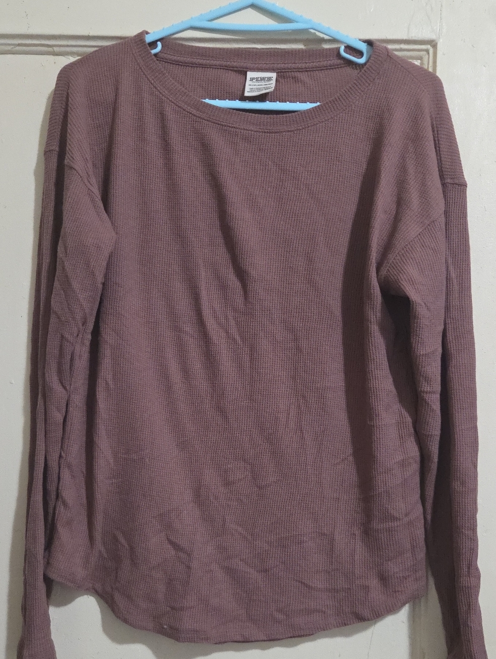 PINK Victoria's Secret Waffle Knit Top - Mauve Brown